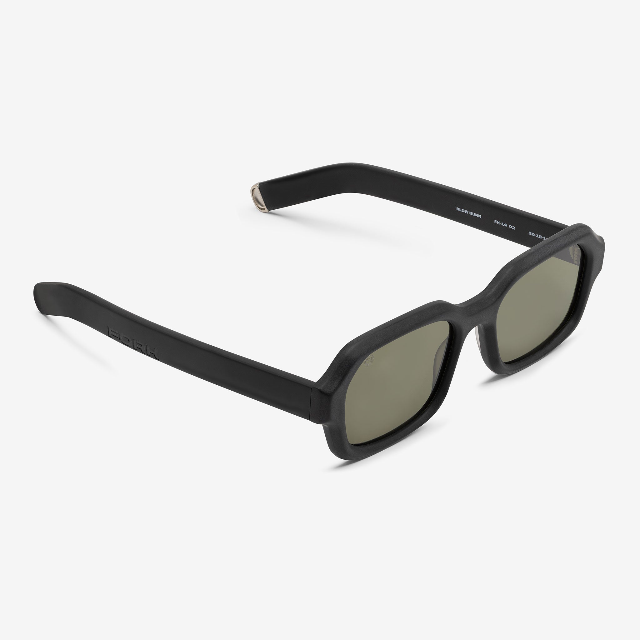 Black sunglasses with a white background - fork eyewear