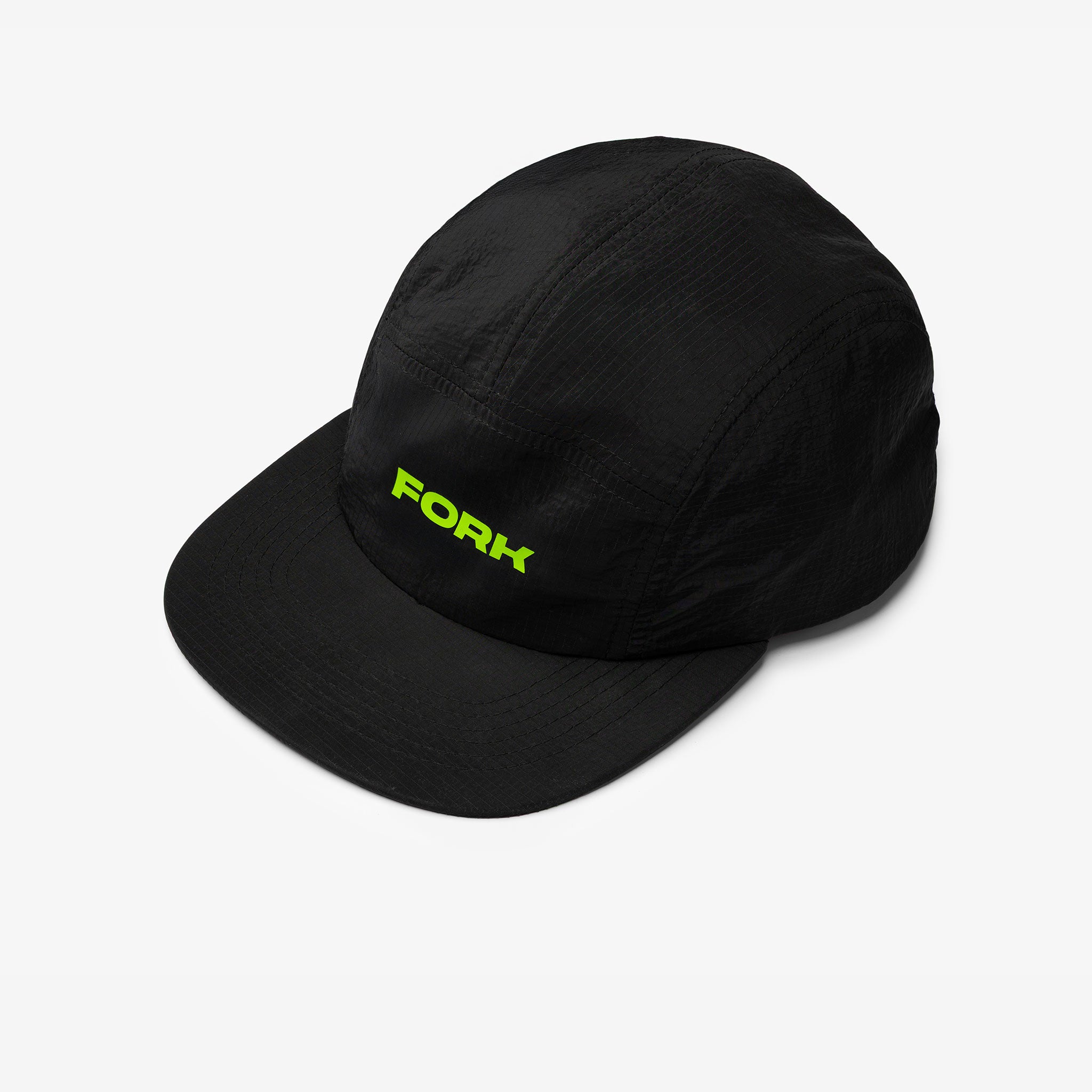 Black cap with 'FORK' logo on a light gray background