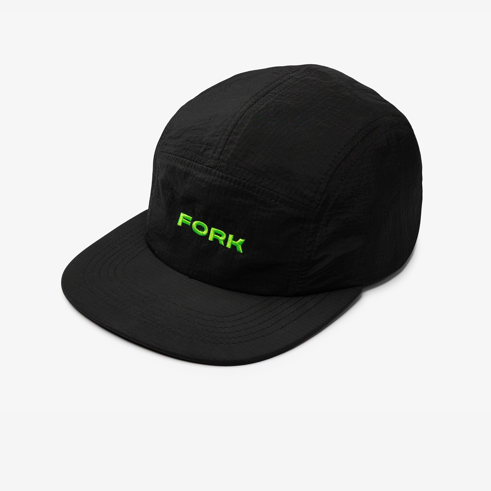 Black cap with 'FORK' logo on a light gray background